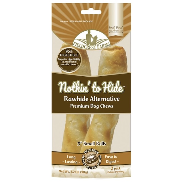 Nothin To Hide Fieldcrest Farms Nothin' to Hide Peanut Butter Grain Free Chews For Dogs 5 in. 2 pk 167 - main
